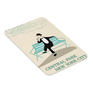 Central Park New York City vintage travel poster Magnet