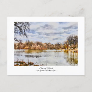 Central Park New York City Watercolor Painting Postcard