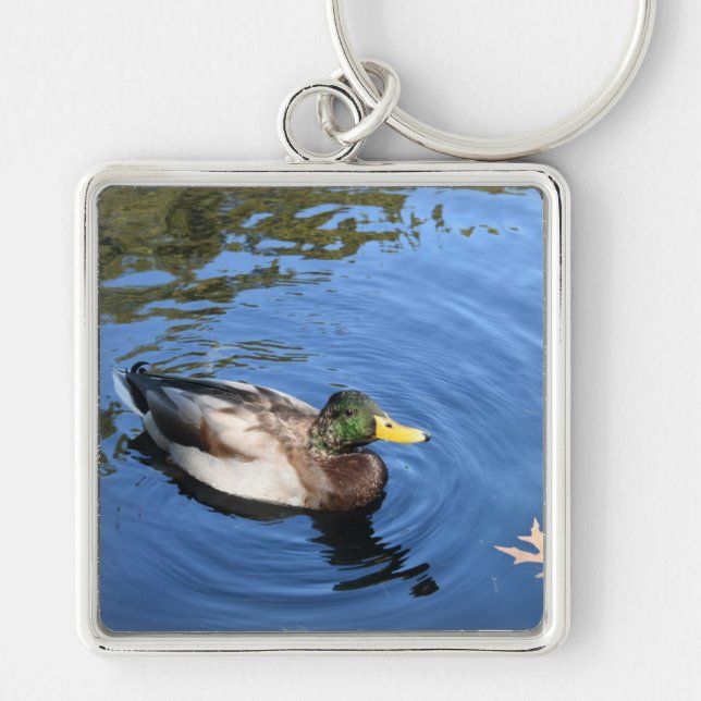 Central Park NYC Conservatory Water Mallard Duck Key Ring (Front)