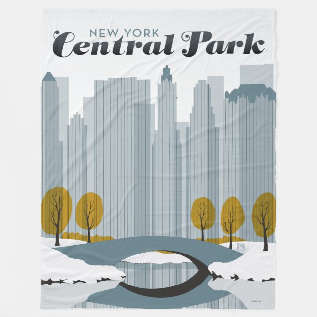 Central Park, NYC - Snow Fleece Blanket (Front)