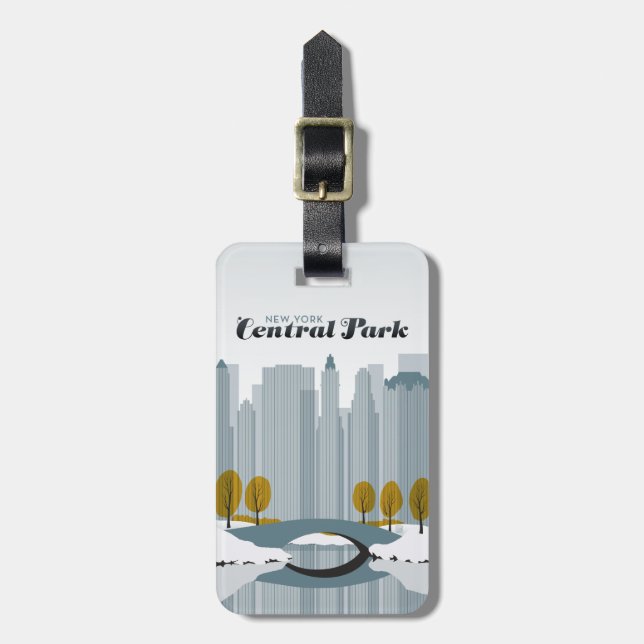 Central Park, NYC - Snow Luggage Tag (Front Vertical)