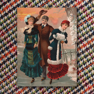 Central Park Skaters Postcard