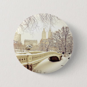 Central Park Snow - Winter New York 6 Cm Round Badge