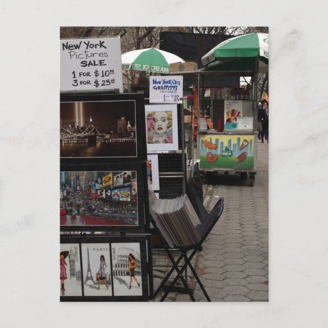 Central Park Street Art Sale NYC Upper East Side Postcard (Front)