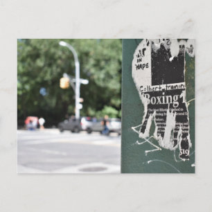 Central Park West NYC Boxing Flyer Photography Postcard