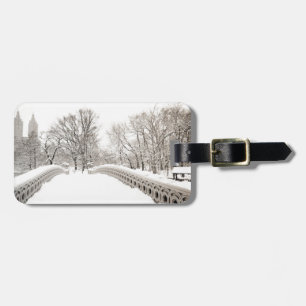 Central Park Winter Romance - Bow Bridge Luggage Tag