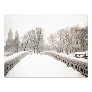 Central Park Winter Romance - Bow Bridge Photo Print