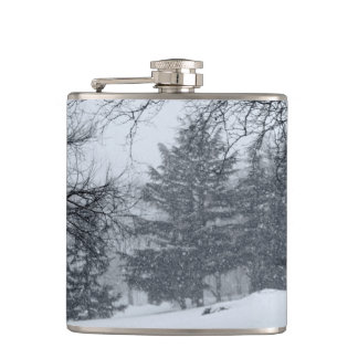 Central Park Winter Snow Landscape Photo Hip Flask