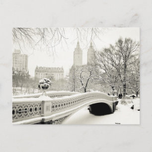 Central Park Winter - Snow on Bow Bridge Postcard