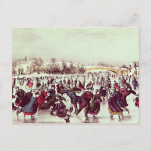 Central Park, Winter: The Skating Carnival Postcard