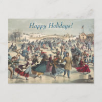 Central-Park, winter. The skating pond. New York