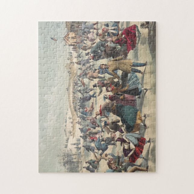Central-Park, winter. The skating pond. New York Jigsaw Puzzle (Vertical)