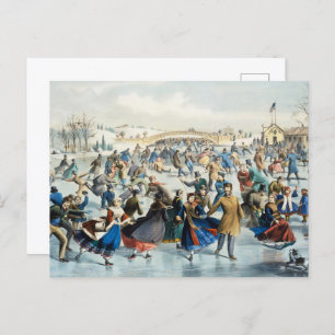 Central Park, Winter The Skating Pond Postcard