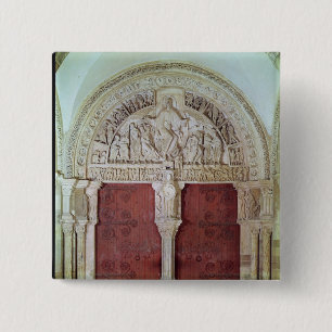 Central Portal Narthex Church Sainte-Madelaine 15 Cm Square Badge