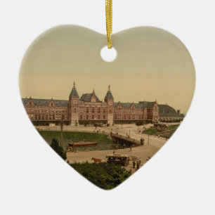 Central Station, Amsterdam, Netherlands Ceramic Tree Decoration