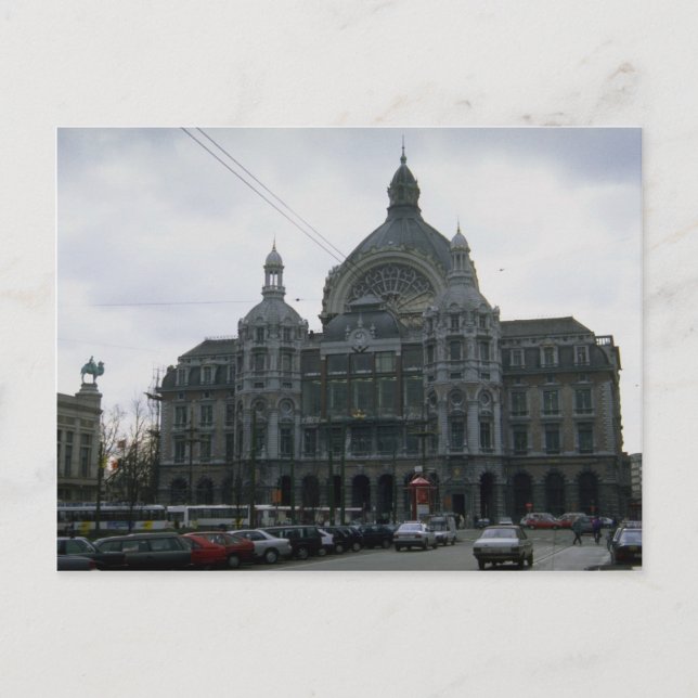 Central Station", Antwerp, Belgium Postcard (Front)