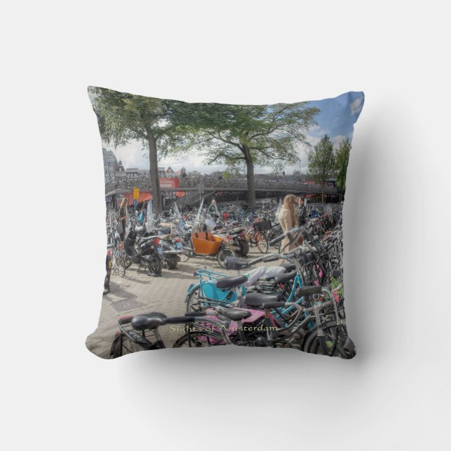 Central Station Bicycle Park, Sights of Amsterdam Cushion (Front)