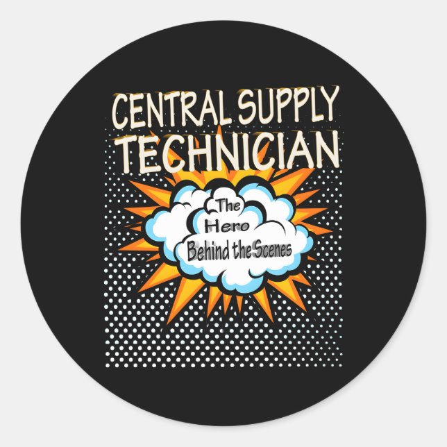 Central Supply Technician Job Hero Classic Round Sticker (Front)