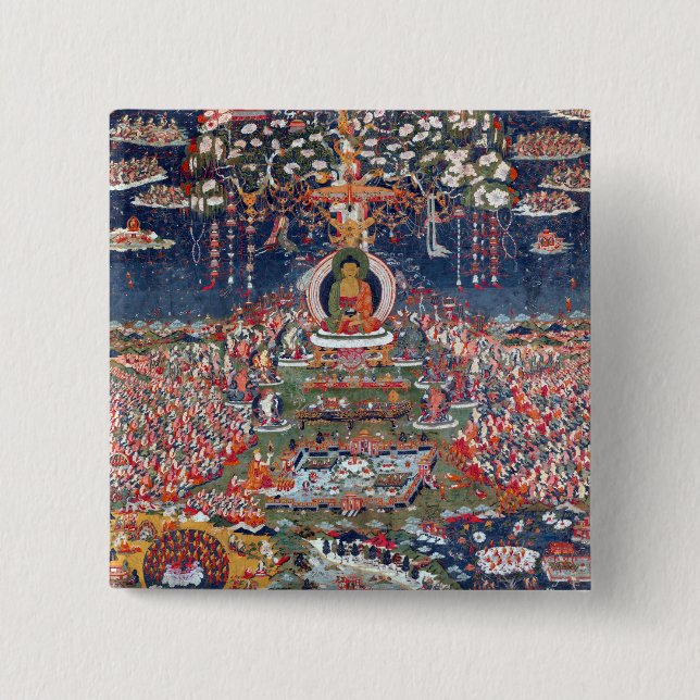 Central Tibet Amitabha, the Buddha of the Western 15 Cm Square Badge (Front)