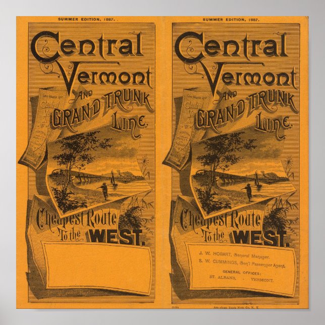 Central Vermont, Grand Trunk Line Poster (Front)