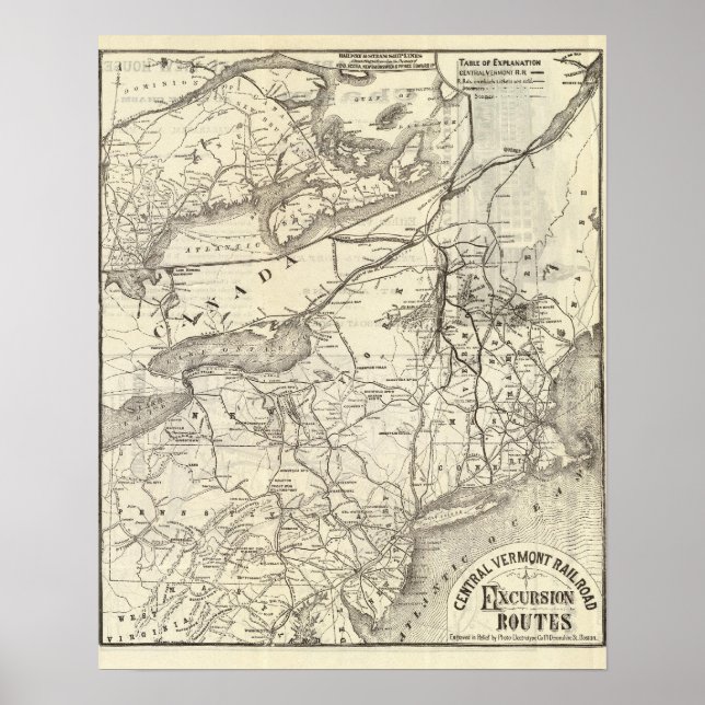 Central Vermont Railroad excursion routes Poster (Front)
