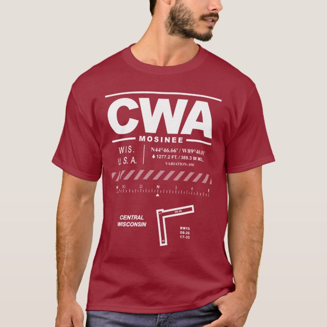 Central Wisconsin Airport CWA T-Shirt (Front)