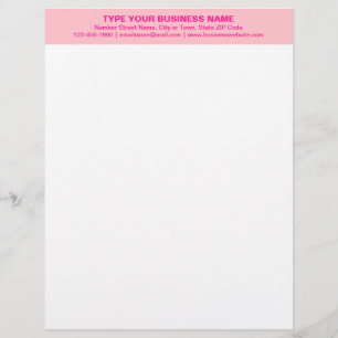 Centre Aligned and Monochrome Pink Heading of Custom Letterhead