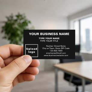 Centre-Aligned Black Business Cards