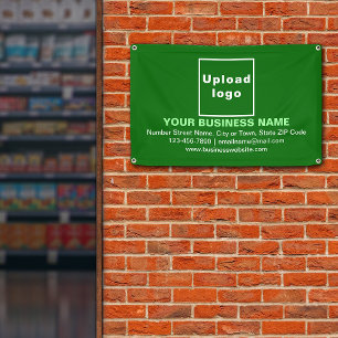 Centre Aligned Business Brand on Green Banner