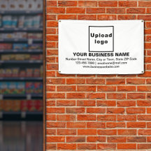 Centre Aligned Business Brand on White Rectangle