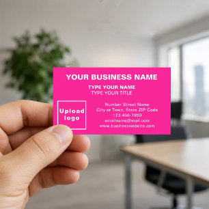 Centre-Aligned Pink Business Cards