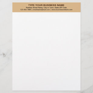 Centre Aligned Plain Texts, Light Brown Heading of Custom Letterhead