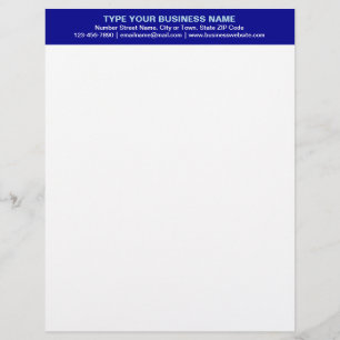 Centre Aligned Plain Texts on Blue Heading of Custom Letterhead