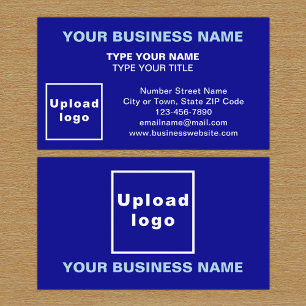 Centre Aligned Style Blue Business Card