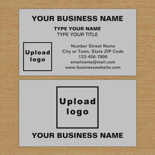 Centre Aligned Style Grey Business Card (The front and back of the gray business card)