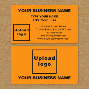 Centre Aligned Style Orange Colour Business Card