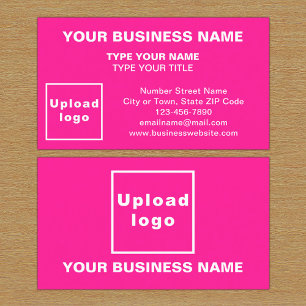Centre Aligned Style Pink Business Card
