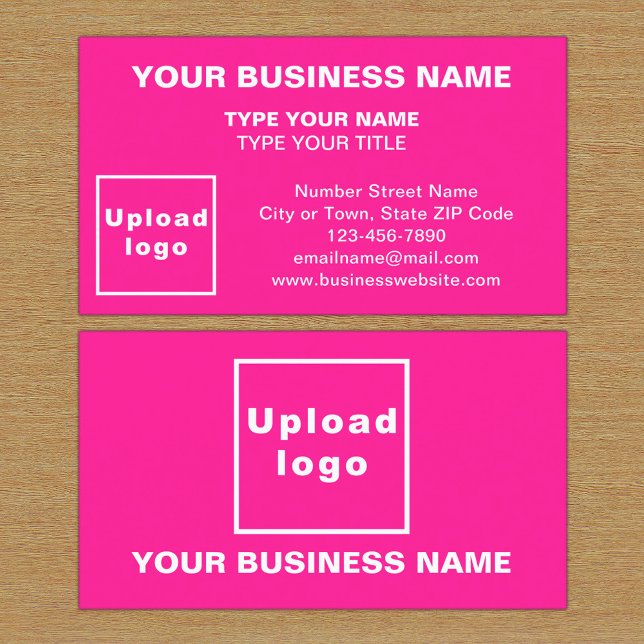 Centre Aligned Style Pink Business Card (The front and back of the pink business card)