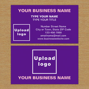 Centre Aligned Style Purple Business Card