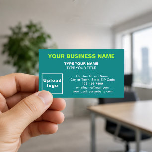 Centre Aligned Style Teal Green Business Card