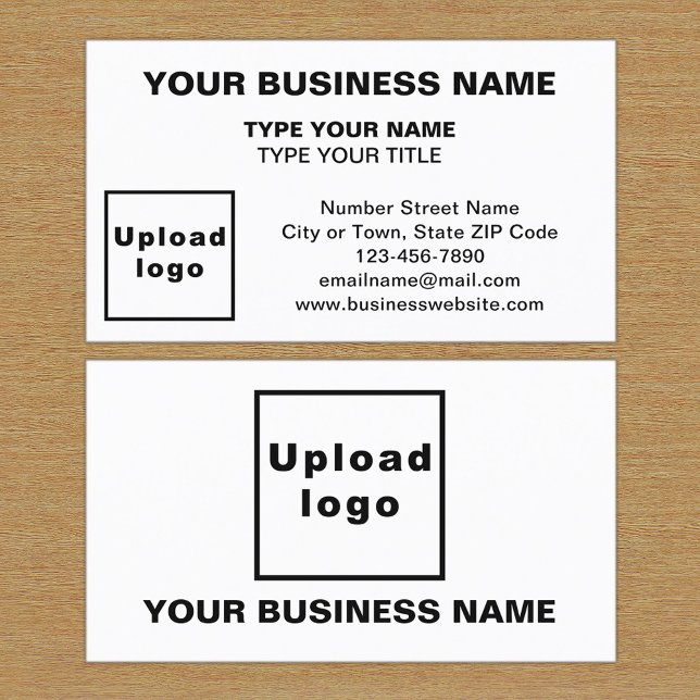 Centre Aligned Style White Business Card (The front and back of the white business card)