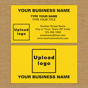 Centre Aligned Style Yellow Business Card