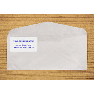 Centre Aligned Text Based in Blue Shipping Label