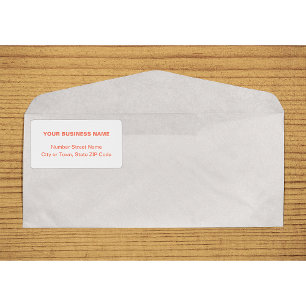 Centre Aligned Text Based in Orange Shipping Label