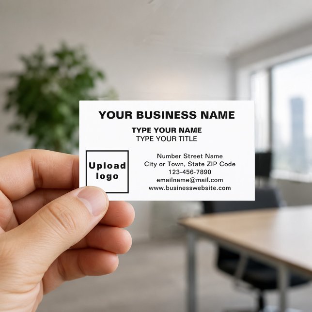 Centre-Aligned White Business Cards (Front of the business card)