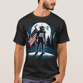 Centre American Flag Full Moon Player T-Shirt