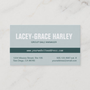 Centre attention green stripe grey professional business card