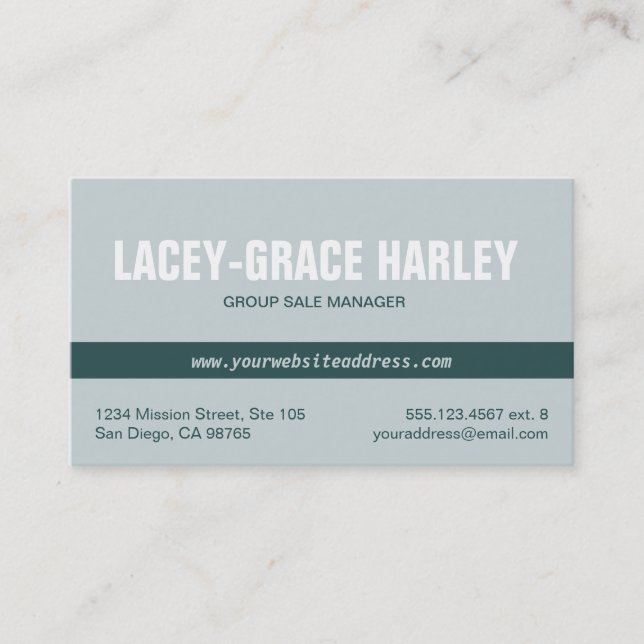 Centre attention green stripe grey professional business card (Front)