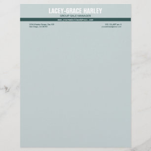 Centre attention green stripe grey professional customised letterhead