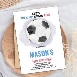 Centre Ball Soccer Birthday Invitation